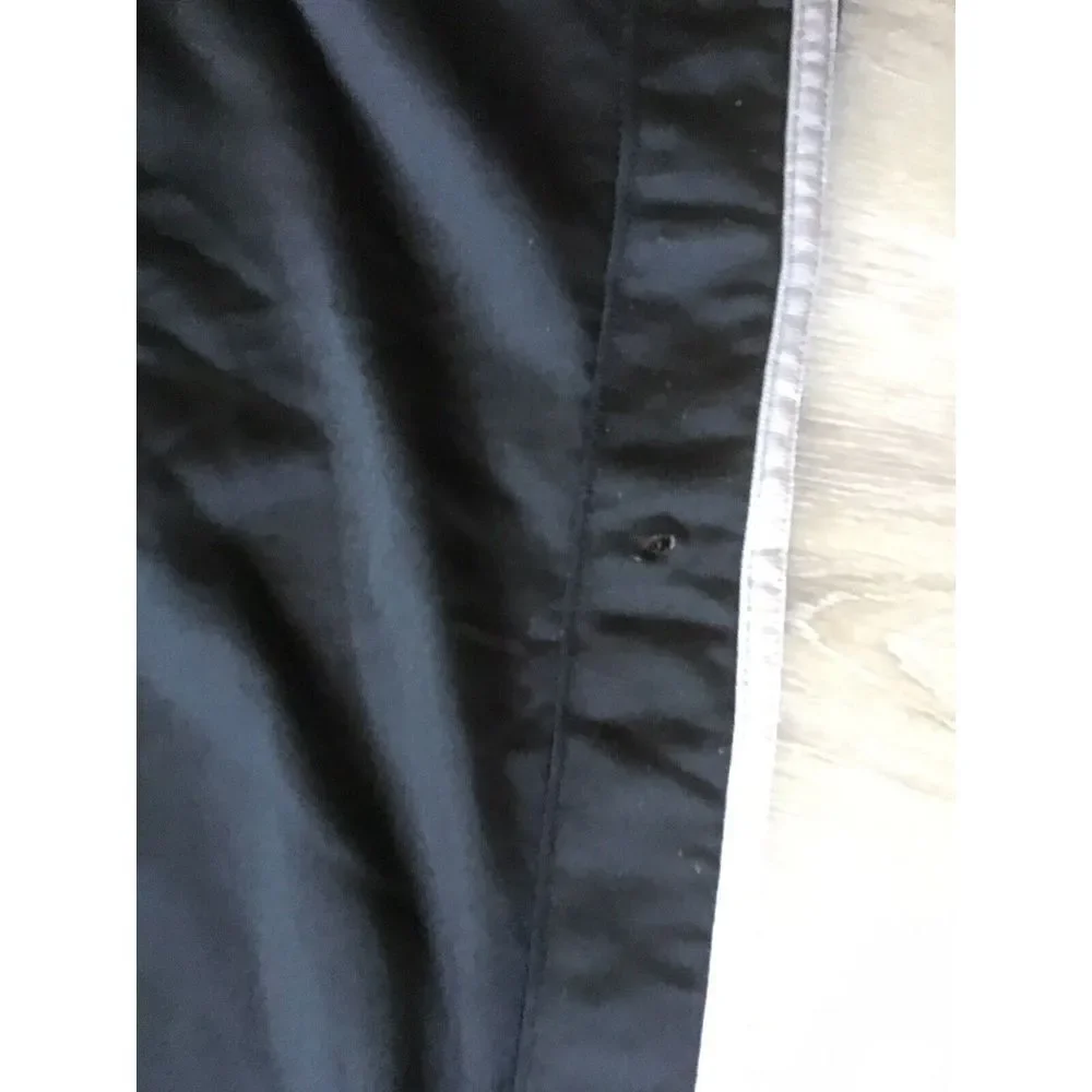 Vintage Adidas Pants Men's Large Black Silver Stripes Break Away Side‎ Snap
